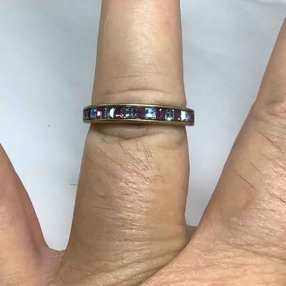 Gold tone Multicolor crystal ring